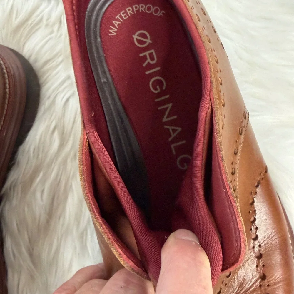 Cole Haan OriginalGrand Waterproof Wingtip Oxford Tan Leather Mens 12 C39527